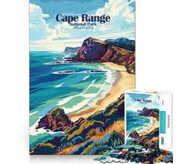 Puzzle 1000 pièces Parc National de Cape Range Australie Poster Assemblage Parfait Jeu Artistique et Stimulant pour l'esprit Jeu de détente Cadeau Amusant pour Un Anniversaire (38x26cm)