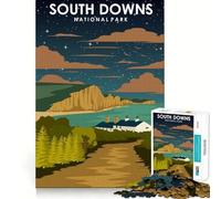 Puzzle 1000 pièces Parc National des South Downs, découpe soignée, décoration, Jeu de logique et de Calme, Cadeau de Noël (38x26cm)