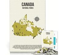 Puzzle 1000 pièces Parcs nationaux du Canada Découpe soignée Décoration Jeu de logique et de Calme Décoration de Noël Cadeau (38x52cm)
