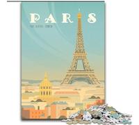 Puzzle 1000 pièces Paris, à partir de 14 Ans Chaque pièce est Unique Un Jeu Amusant et Stimulant pour Toute la Famille Bon Cadeau 26x38cm