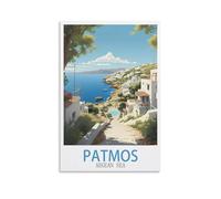 Puzzle 1000 pièces, Patmos Mer Égée. Puzzle 1000 pièces pour Adultes, Puzzle à Peindre, Puzzle Stimulant à réaliser soi-même, 52 x 38 cm.