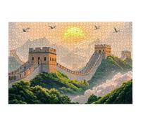 Puzzle 1000 Pièces Paysage, 1000 Pièces Puzzle Adulte, Jeu de Concentration, 75x50cm Grand Puzzles Bois pour Décoration Maison, Jeu de Puzzles Grande Muraille pour Toute la Famille, Cadeaux, -6730