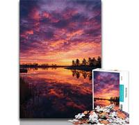 Puzzle 1000 pièces Paysage Coucher de Soleil, Jeu Stimulant et Jeu en Famille, pour Toute la Famille 38x26cm