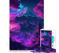 Puzzle 1000 pièces Paysage Cyberpunk néon pour Adultes, 1000 pièces, Jeu de logique Robuste, Moments de Partage, Bords Nets, (50x75cm)