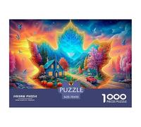 Puzzle 1000 Pièces Paysage d’Automne avec Feuilles - Pont Vibrant, Jeu Éducatif et Décoration Murale pour Adultes 70x50cm