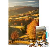 Puzzle 1000 pièces Paysage d'automne Campagne Aide à Faire Travailler Le Cerveau Activités familiales Jeu Pratique pour Les 14 Ans et Plus Jeu de Puzzle Offert (38x52cm)