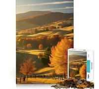 Puzzle 1000 pièces Paysage d'automne Campagne Précise Jeu coopératif Amusant et cognitif Temps Lent Jeu Artistique d'anniversaire (38x52cm)