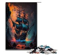 Puzzle 1000 pièces Paysage de Bateaux Pirates pour Adultes idéal pour Les Adolescents de 14 Ans et Plus 75 x 50 cm