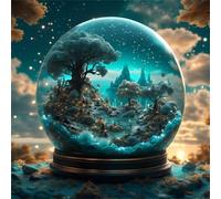 Puzzle 1000 pièces,Paysage de Boule de Cristal Puzzles pour Adultes,Jeux éducatifs,Puzzles Artistiques à Faire Soi-Même idéal pour la Décoration Intérieure et Les Cadeaux