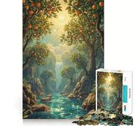 Puzzle 1000 pièces Paysage de Cascade et d'orangers pour Adolescents, idéal pour renforcer Les Souvenirs, Passer des Moments paisibles et se détendre (38x26cm) Un Cadeau Classique et de qualité