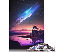 Puzzle 1000 pièces Paysage de Ciel Nocturne Galactique Puzzles pour Adultes Renforcer Les Relations Entre Les Membres de la Famille (38 x 26 cm)