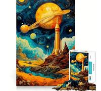 Puzzle 1000 pièces Paysage de fusée Spatiale pour Adultes Jeu de logique Fine Loisirs Doux Finitions soignées Joli Cadeau 50x75cm