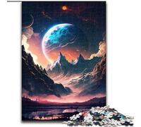 Puzzle 1000 pièces Paysage de l'Aube de la Planète en Bois, idée Cadeau de Noël, Illustration Humoristique, Illustration détaillée 50x75cm pour Cadeau d'anniversaire, de Noël ou d'halloween