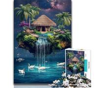 Puzzle 1000 pièces Paysage de l'île aux cygnes pour Adultes et Adolescents, Jeu éducatif, Jouet, décoration d'intérieur Unique et Cadeaux 50x75cm