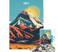 Puzzle 1000 pièces Paysage de Montagne du Tibet Défi cérébral et intellectuel Jouet addictif Jeu Impossible Anti-Stress Idée Cadeau (Dimensions 50x75m)