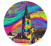 Puzzle 1000 pièces Paysage de rêve, Puzzle Rond 1000 pièces, Casse-tête Stimulant pour Adolescents, Jeu interactif Familial 1000 pièces (67,5x67,5cm)