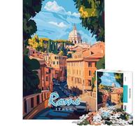 Puzzle 1000 pièces Paysage de Rome Activités Amusantes à la Maison Défi Difficile Jeu Impossible pour Les 14 Ans et Plus (38x52cm)