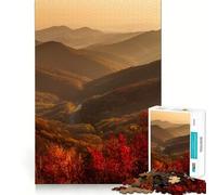 Puzzle 1000 pièces Paysage de Route de Montagne d'automne Décoration soignée Jeu de réflexion Cadeau Jeu Calme Cadeau d'anniversaire Artistique (38x26cm)
