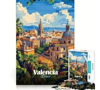 Puzzle 1000 pièces Paysage de Valence Affiche Assemblage Parfait Jeu Artistique et intellectuel Défi Mental Cadeau Amusant pour se détendre (38x26cm)