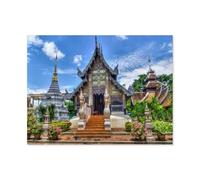 Puzzle 1000 pièces，Paysage des Temples de Chiang Mai，Adulte Enfant soulagement du Stress décoration de la Maison Puzzles（50x70cm）-I18