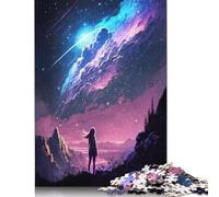 Puzzle 1000 pièces Paysage d'étoiles filantes, Puzzle de difficulté, Jeu éducatif, Jouet de décoration familiale (38 x 26 cm)