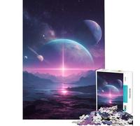 Puzzle 1000 pièces Paysage d'exoplanètes Jeu addictif pour cultiver la Patience Jeu Relaxant et éducatif Cadeau de Père Noël Secret (Dimensions 38x26cm)