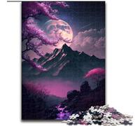 Puzzle 1000 pièces Paysage Japonais Néon en Bois, Casse-tête Stimulant pour Adolescents, Jeu interactif Familial Amusant 1000 pièces(50x75cm)