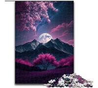 Puzzle 1000 pièces Paysage Japonais Néon en Bois, Jeu interactif Familial, Cadeau Casse-tête, Jouet éducatif 1000 pièces(50x75cm)