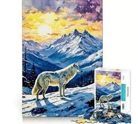 Puzzle 1000 pièces Paysage Lune de Loup,Jeu de Train Cognitif pour Adolescents,Ajustement Parfait et Compact,Idéal pour des Jeux en Famille (38x26cm)