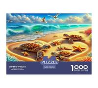 Puzzle 1000 pièces Paysage Marin Plage Coquillages Ensoleillé Vif Côtiers en Papier Recyclé | Jeu Éducatif Anti-Stress Cadeau Maison 70x50cm