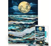 Puzzle 1000 pièces Paysage Marin Saphir orageux pour Adolescents, Jeu de logique, léger et Relaxant, découpe précise, Cadeau Classique 38x52cm