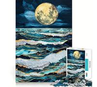 Puzzle 1000 pièces Paysage Marin Saphir orageux pour Adolescents, Jeu de réflexion, Jouet Anti-Stress, découpe soignée, Cadeau Artistique 50x75cm