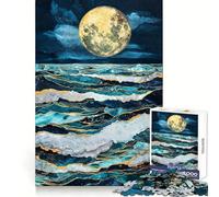 Puzzle 1000 pièces Paysage Marin Saphir orageux pour Adolescents, Jeu de réflexion, Jouet Anti-Stress, découpe soignée, Cadeau Artistique 50x75cm