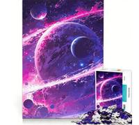 Puzzle 1000 pièces Paysage planétaire Cosmique Violet et Rose, Jeu de réflexion, détente intellectuelle, pour Toute la Famille 50x75cm