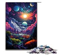 Puzzle 1000 pièces Paysage planétaire psychédélique coloré Puzzle en Bois pour Enfants Interaction Parent-Enfant 1000 pièces (75 x 50 cm)