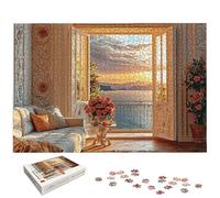 Puzzle 1000 Pièces Paysage, Puzzle 1000 Pièces pour Adultes et Enfants à Partir de 14 Ans, Italie Puzzles Bois avec Une Boîte d'emballage Exquise, Puzzles pour Décoration Murale, Cadeau Femme, -7014
