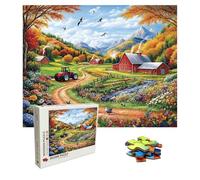 Puzzle 1000 Pièces Paysage, Puzzle Adulte Bois, Impossible Classique Jigsaw Puzzles Ferme, Jeu D'adresse pour Toute la Famille, Puzzles Coloré Jeu de Ponte, Magnifique Decoration 75 X 50 cm 8p-404
