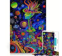 Puzzle 1000 pièces Paysage Spatial psychédélique pour Adolescents Jeu de logique et de réflexion Découpe précise et Douce (50x75cm)