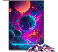 Puzzle 1000 pièces Paysage Spatial surréaliste Puzzles Taille 26x38cm Idéal pour Les Amoureux, du Nouvel an, de la Saint-Valentin