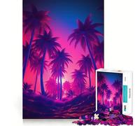 Puzzle 1000 pièces Paysage Tropical rétro onirique Assemblage Parfait Jeu Artistique et Stimulant pour l'esprit, Jeu de détente, Cadeau d'anniversaire Amusant (50x75cm)