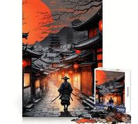 Puzzle 1000 pièces Paysage Urbain au Coucher du Soleil avec des samouraïs pour Adultes idéal pour se détendre et développer Ses capacités intellectuelles Collection d'œuvres d'art aux Bords précis
