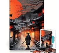 Puzzle 1000 pièces Paysage Urbain au Coucher du Soleil avec des samouraïs pour Adultes renforce la mémoire, apaise l’Esprit, qualité supérieure, Surprise chaleureuse (38x52cm)