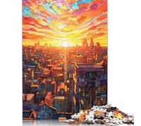 Puzzle 1000 pièces Paysage Urbain coloré Arc-en-Ciel pour Adultes Puzzle Cadeau Halloween en Papier Puzzles pour Adultes 1000 pièces (75 x 50 cm)