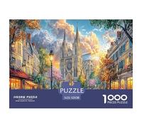 Puzzle 1000 Pièces Paysage Urbain d'automne, Cadeau pour Adultes | Ville Européenne et Lueur du Couché de Soleil, Éducatif et Anti-Stress, Décoration Murale, 52x38cm