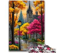 Puzzle 1000 pièces Paysage Urbain d'automne pour Adolescents, modèle à Assembler, à Offrir en Cadeau à Toute la Famille, adapté aux Enfants de 14 à 50 Ans, 75x50cm