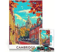 Puzzle 1000 pièces Paysage Urbain de Cambridge,Assemblage Parfait,Jeu Artistique et intellectuel,défi pour se détendre,Cadeau d'anniversaire Amusant (38x52cm)