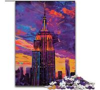 Puzzle 1000 pièces Paysage Urbain de New York pour Adultes et Adolescents, Difficile à réaliser, mais Amusant et Humoristique Cadeau d'anniversaire, décoration Murale (26x38cm)
