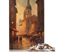 Puzzle 1000 pièces Paysage Urbain de Rome dans l'huile Puzzle Puzzles pour Adultes et Adolescents à partir de 12 Ans 1000 pièces (75 x 50 cm)