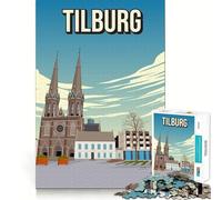 Puzzle 1000 pièces Paysage Urbain de Tilburg Affiche Artistique de Voyage Découpe soignée Décoration Pensée logique Jeu Calme Cadeau de Noël (50x75cm)