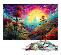 Puzzle 1000 pièces Paysages fantastiques et colorés pour Adultes Puzzle en Papier pour Les Amoureux de l'été 1000 pièces (38 x 26 cm)